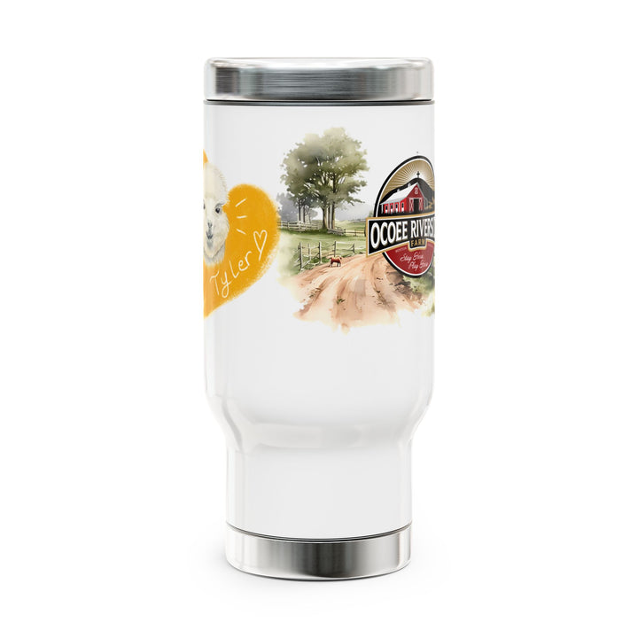 Personalized Stainless Steel Travel Mug - Farm Animal Design, 14oz
