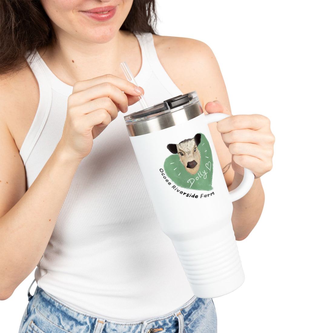 Cute Cow Insulated Travel Mug - 40oz - Perfect for Adventure Lovers!
