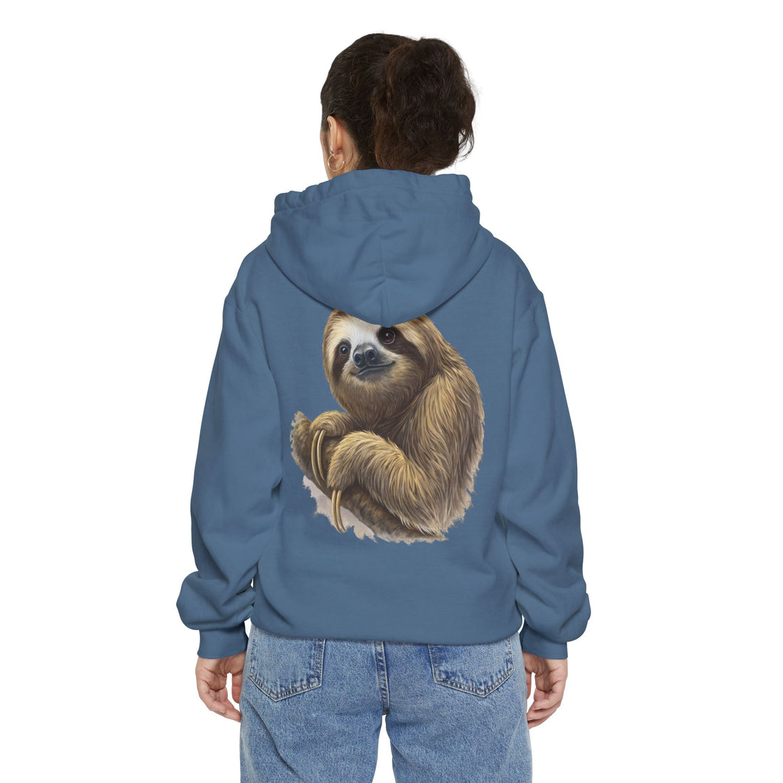 Cozy Sloth Hoodie - Unisex Garment-Dyed Sweatshirt for Nature Lovers