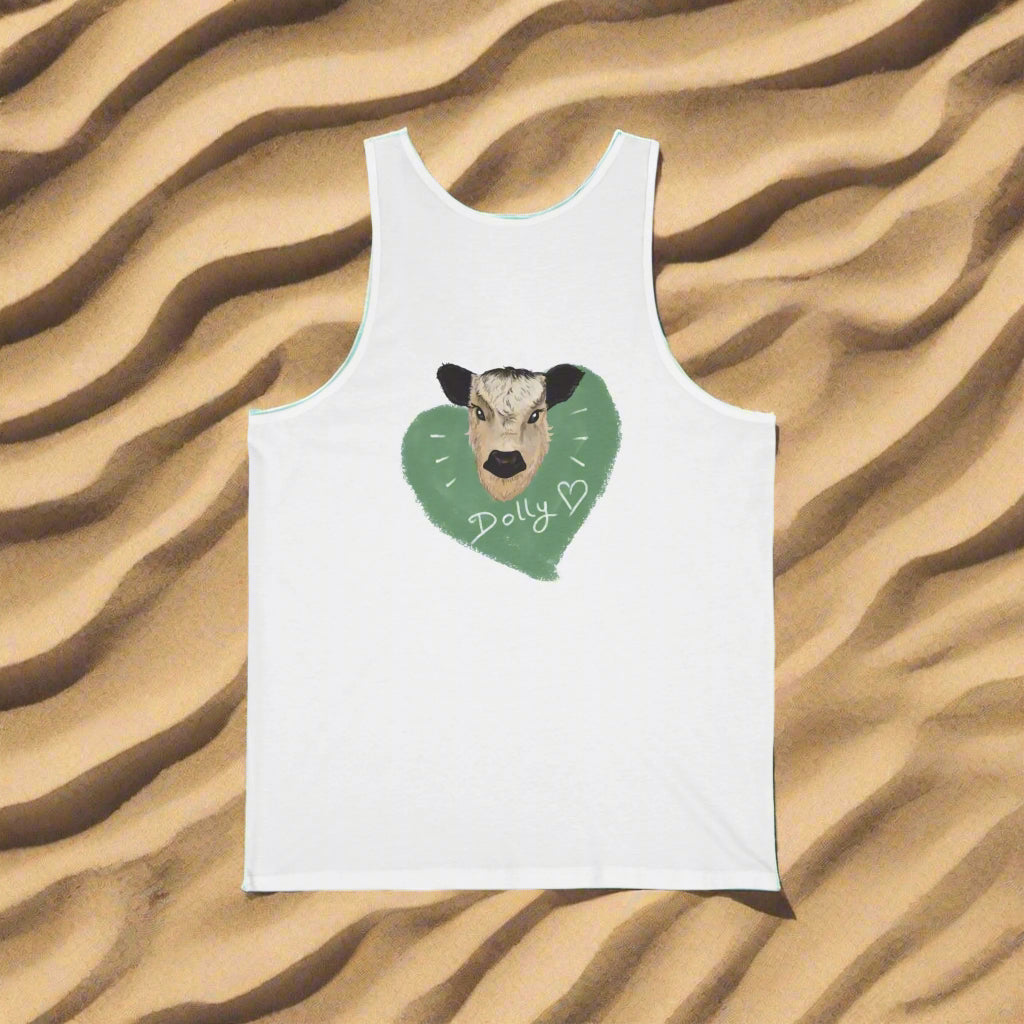 Dolly D Cow Graphic Unisex Jersey Tank - Fun and Trendy Summer Tee