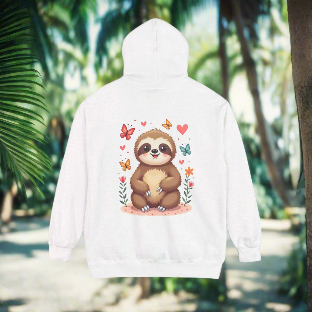 Cute Sloth Unisex Garment-Dyed Hoodie for Nature Lovers