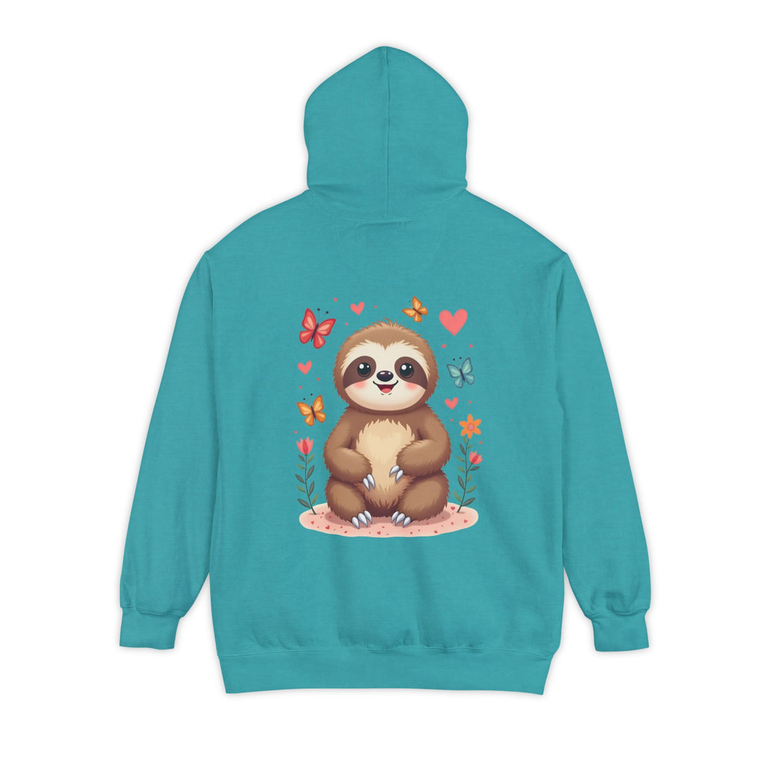 Cute Sloth Unisex Garment-Dyed Hoodie for Nature Lovers
