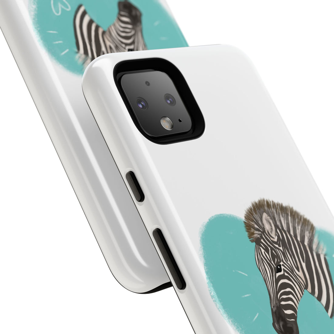 A zebra adorned with the word "Marty" creatively integrated into its stripes at Ocoee Riverside Farm Phone Case