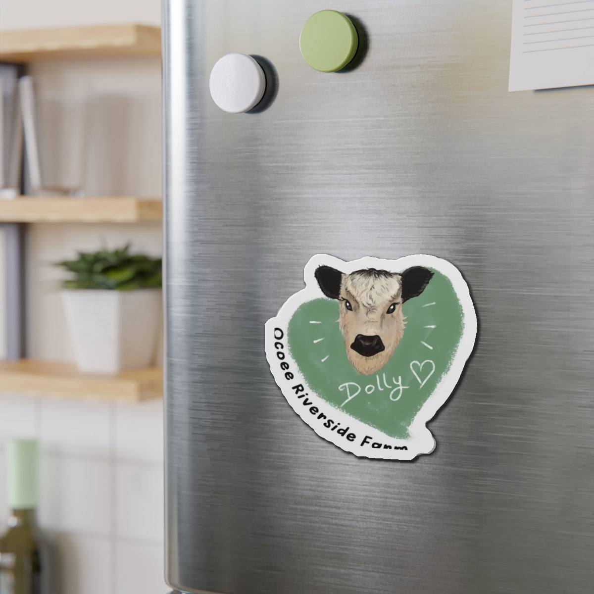 Cute Cow Die-Cut Magnet with farm animal design on refrigerator door for home decor