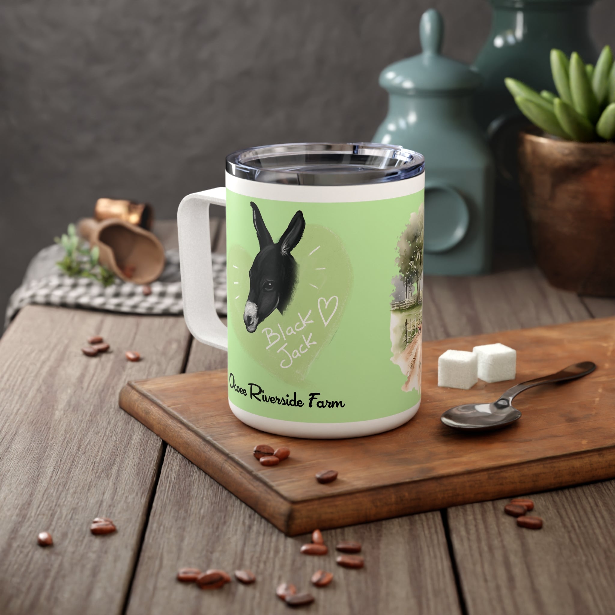 Rustic Insulated Coffee Mug | 10oz Mug with Farmhouse Design for Country Lovers