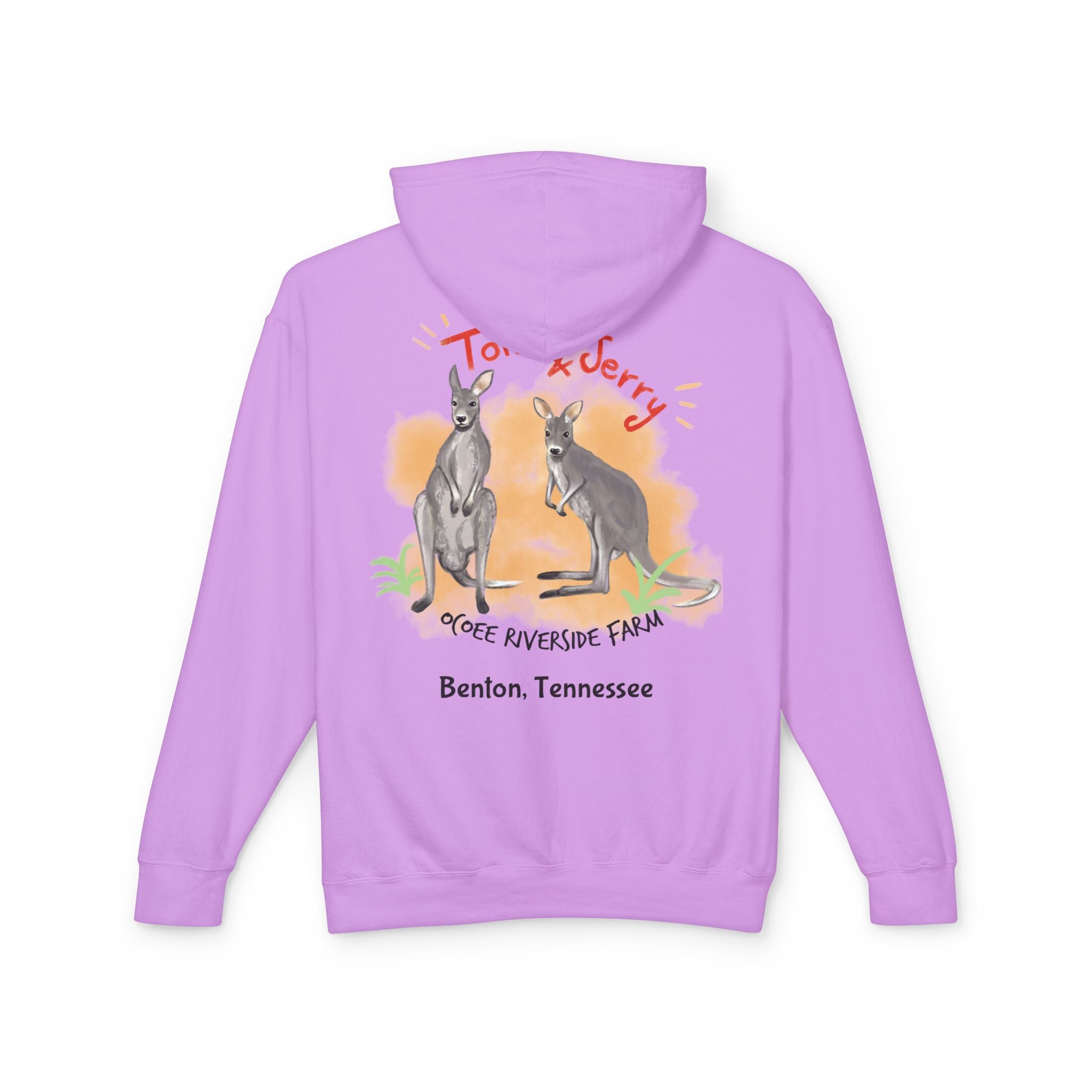 Unisex Lightweight Hooded Sweatshirt - Ocoee Riverside Farm Cute Kangaroo