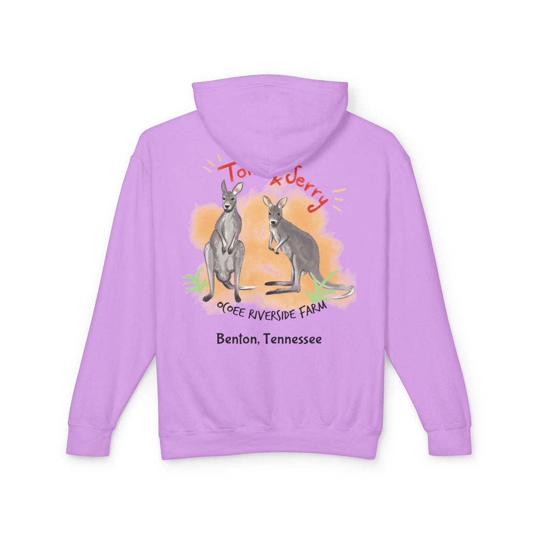 Unisex Lightweight Hooded Sweatshirt - Ocoee Riverside Farm Cute Kangaroo