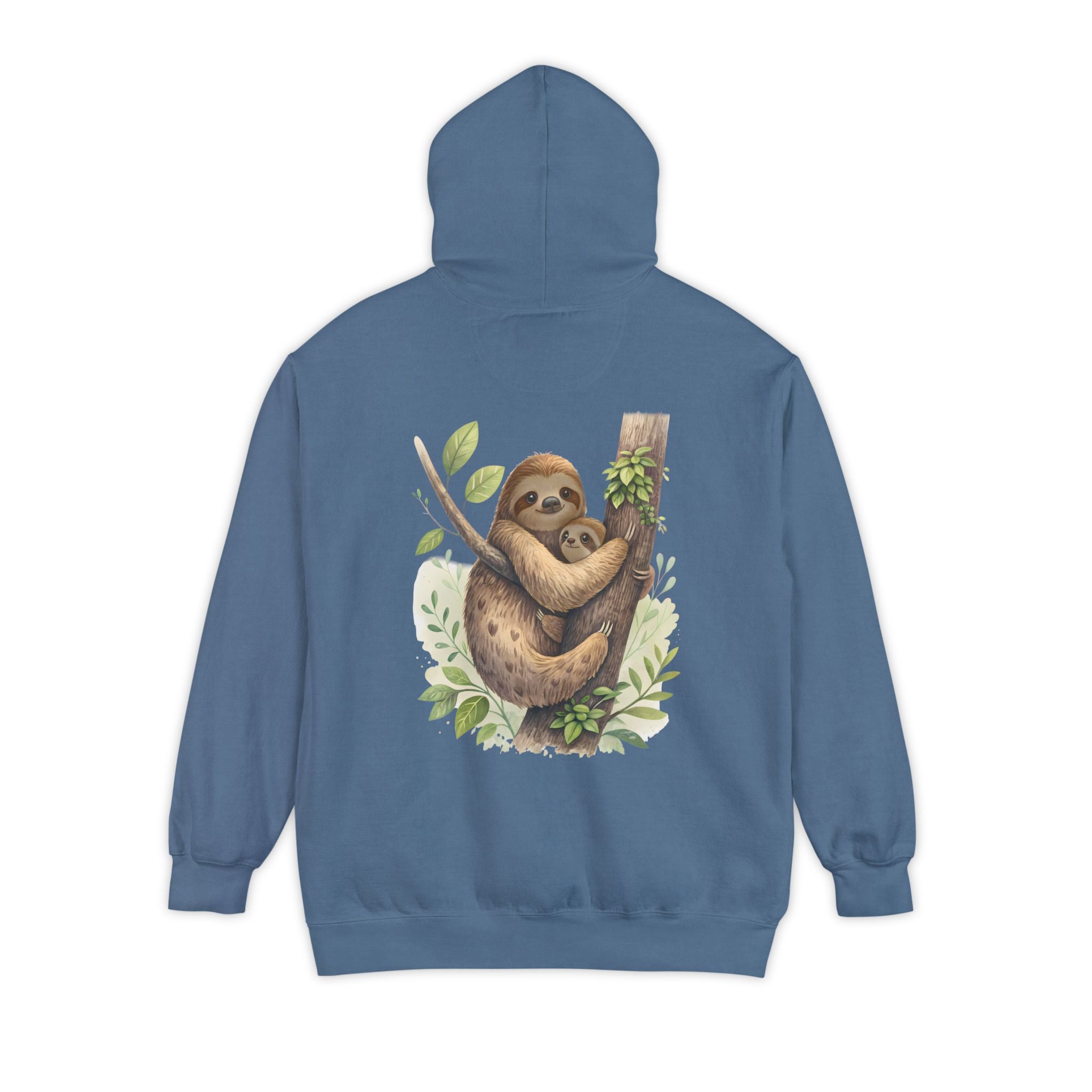 Cozy Sloth Hoodie - Unisex Garment-Dyed Sweatshirt with Nature Design