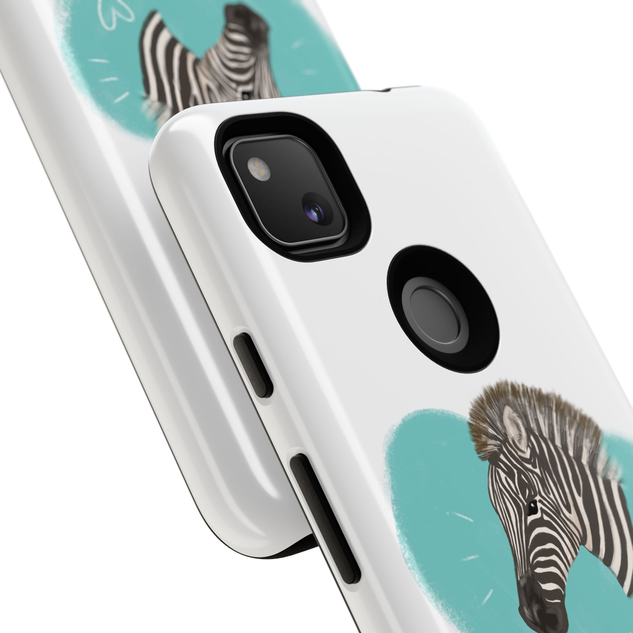 A zebra adorned with the word "Marty" creatively integrated into its stripes at Ocoee Riverside Farm Phone Case