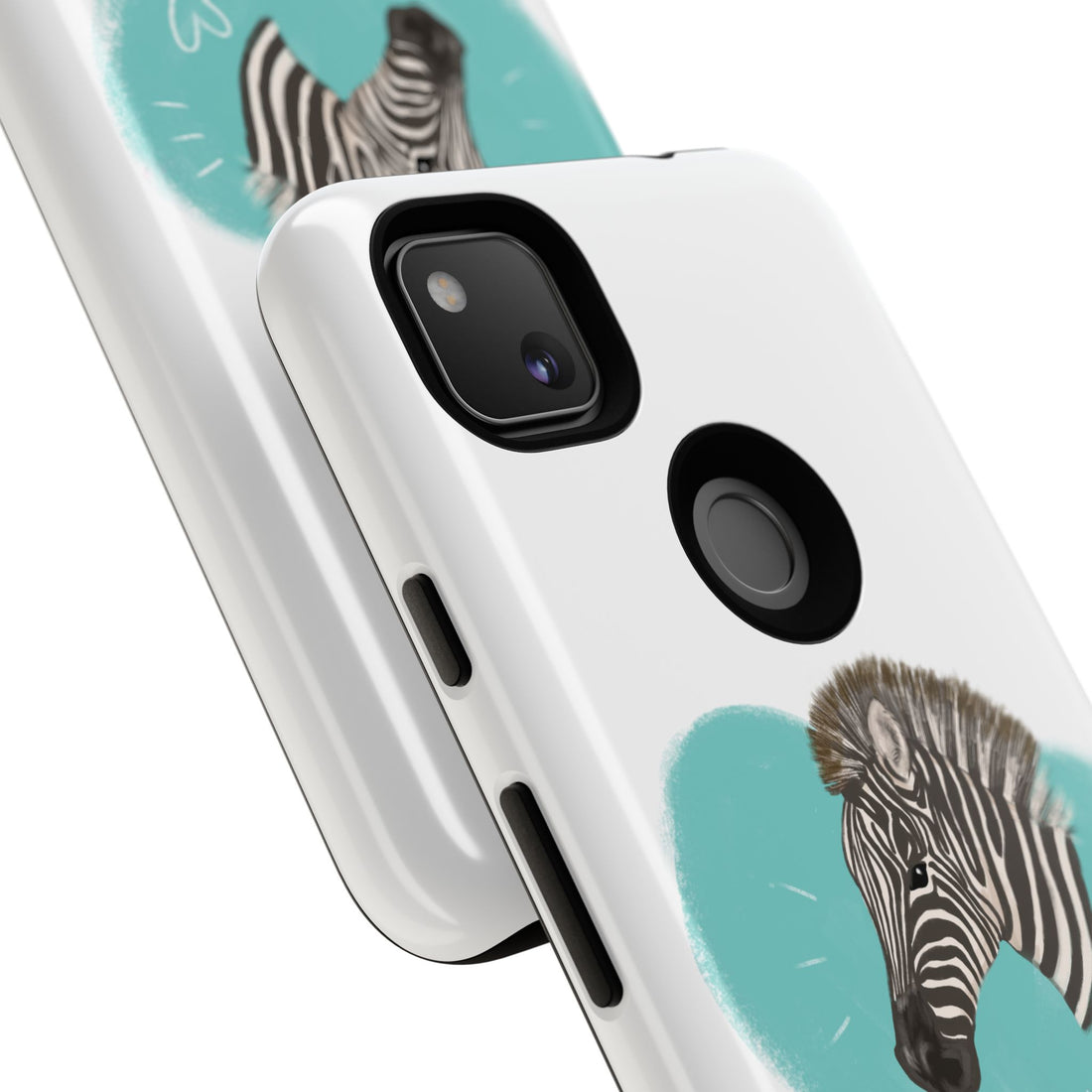 A zebra adorned with the word "Marty" creatively integrated into its stripes at Ocoee Riverside Farm Phone Case