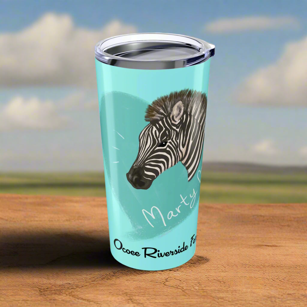 Custom 20oz Tumbler - Riverside Farm Zebra Design