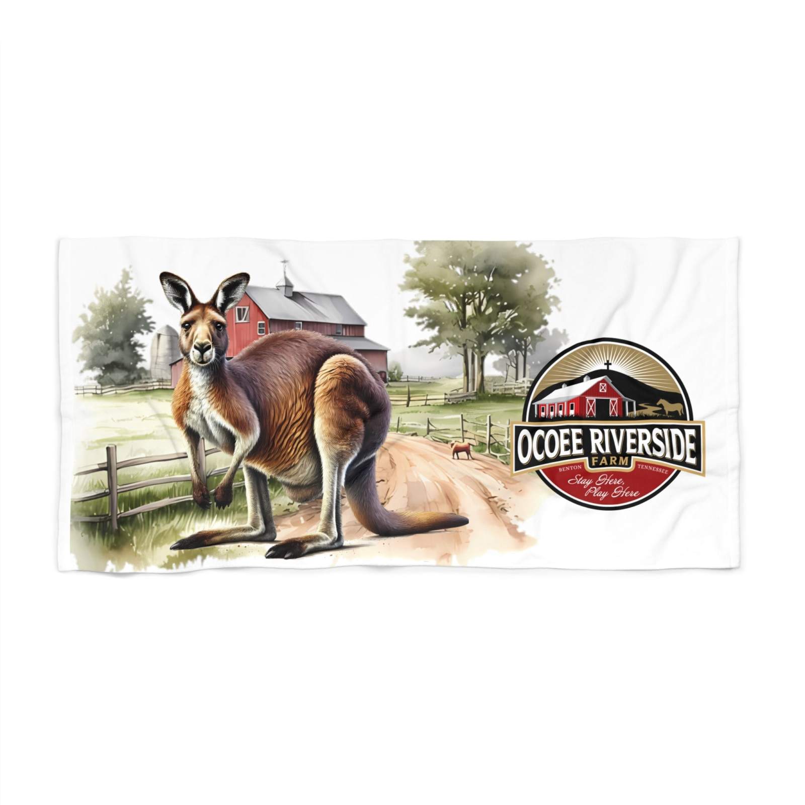 Ocoee Riverside Farm Kangaroo Beach Towel