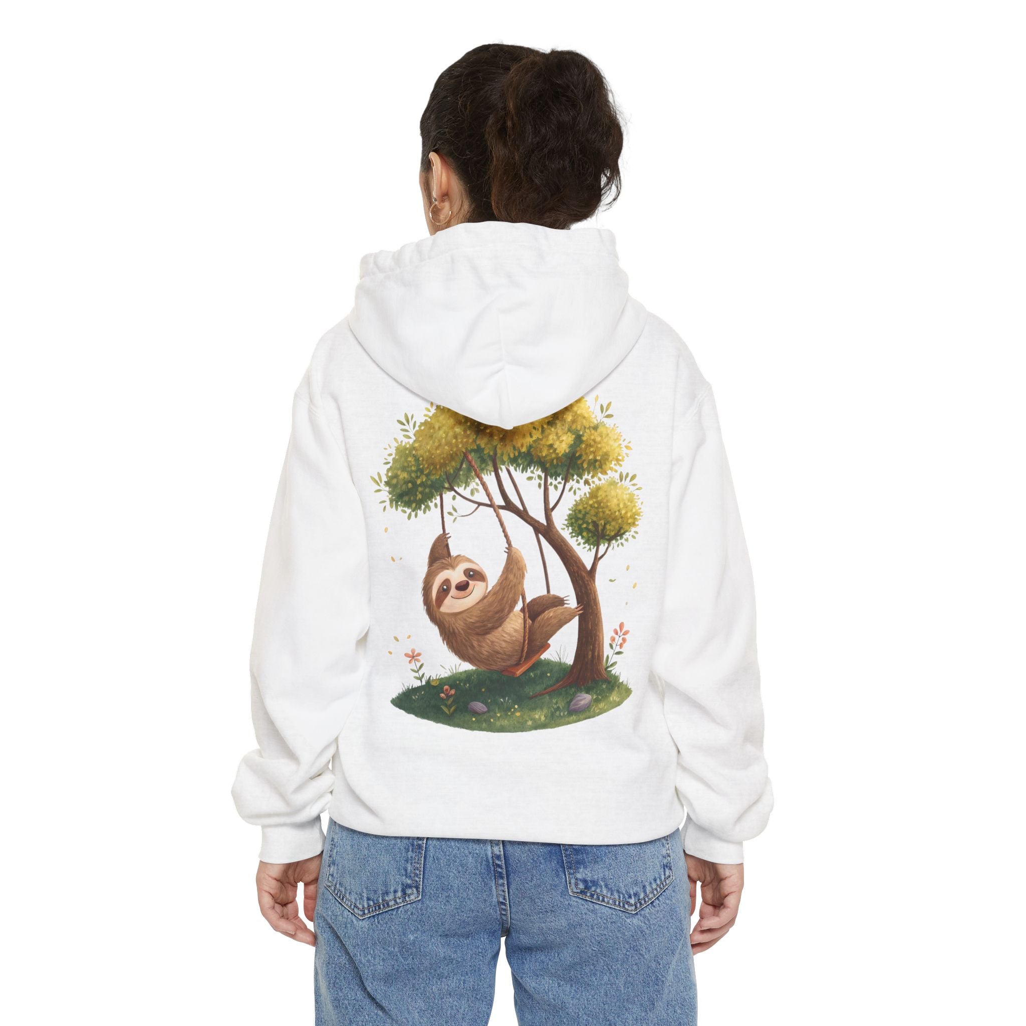 Cute Sloth Garment-Dyed Hoodie
