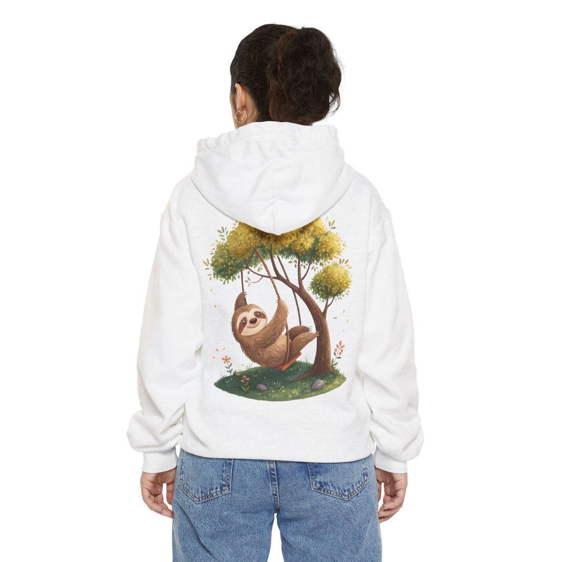 Cute Sloth Garment-Dyed Hoodie