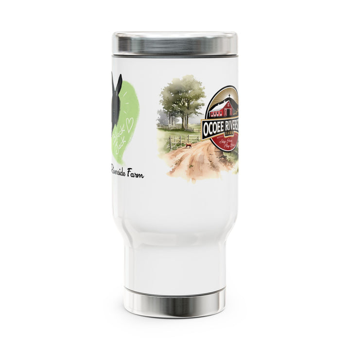 Personalized Stainless Steel Travel Mug - Farm Animal Design, 14oz