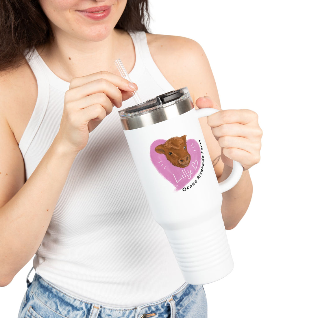 Cute Cow Insulated Travel Mug - 40oz - Perfect for Adventure Lovers!