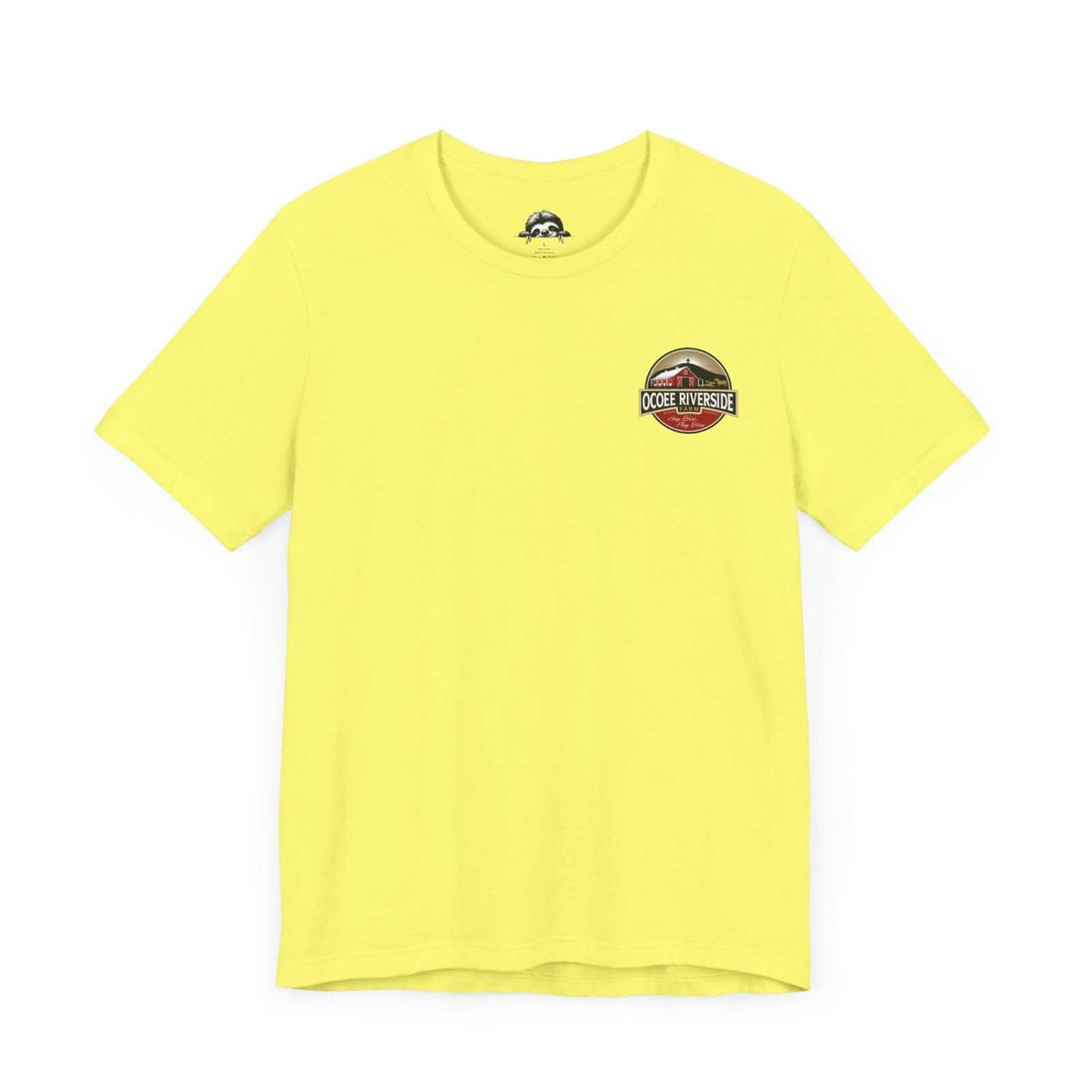 Yellow Country Cow Graphic Tee featuring a small logo on chest, made of soft breathable cotton for casual wear
