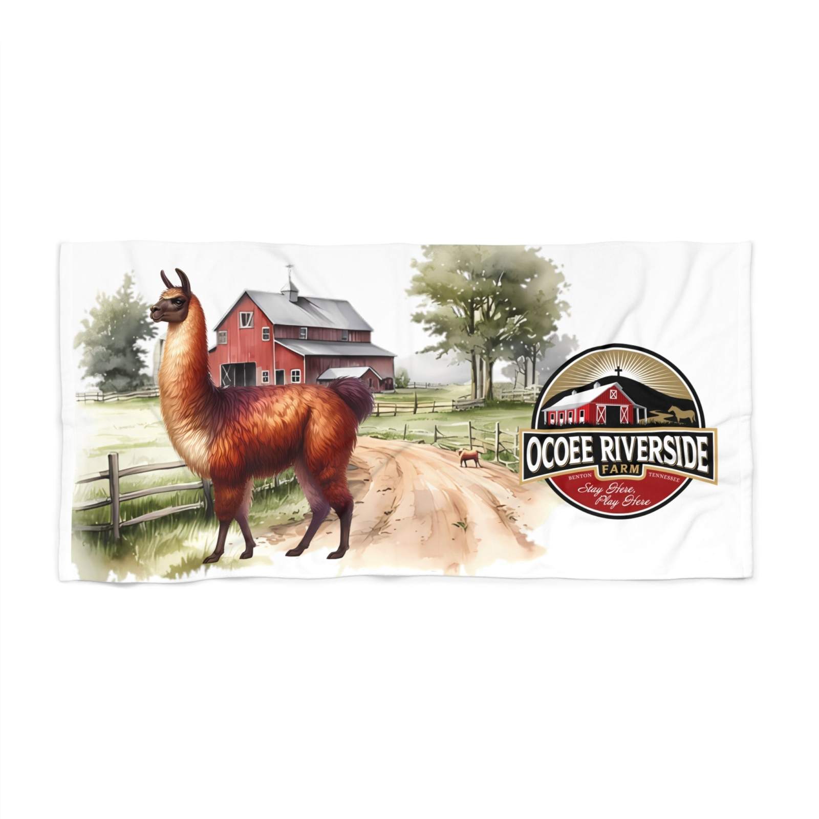 Ocoee Riverside Farm Llama Beach Towel