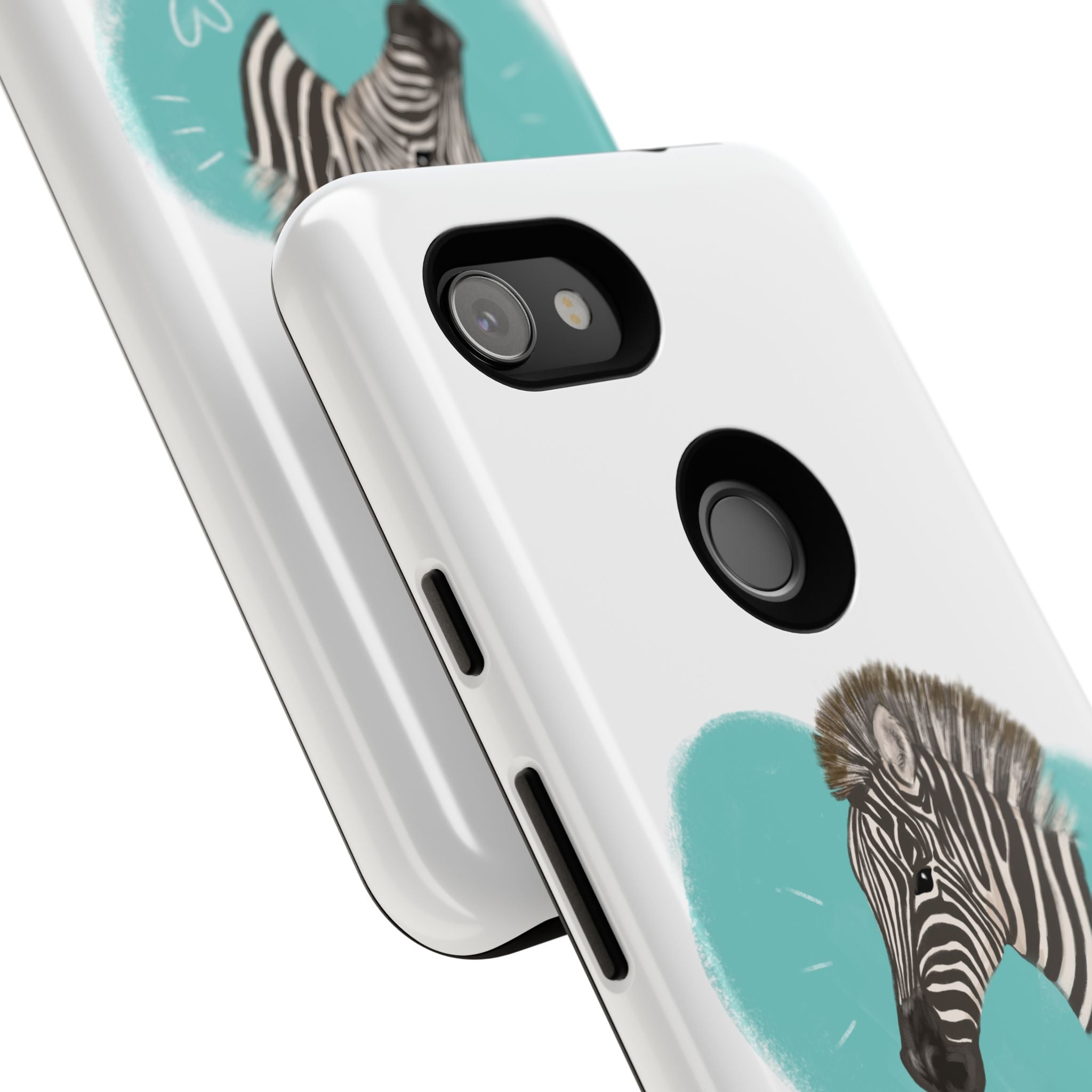 A zebra adorned with the word "Marty" creatively integrated into its stripes at Ocoee Riverside Farm Phone Case