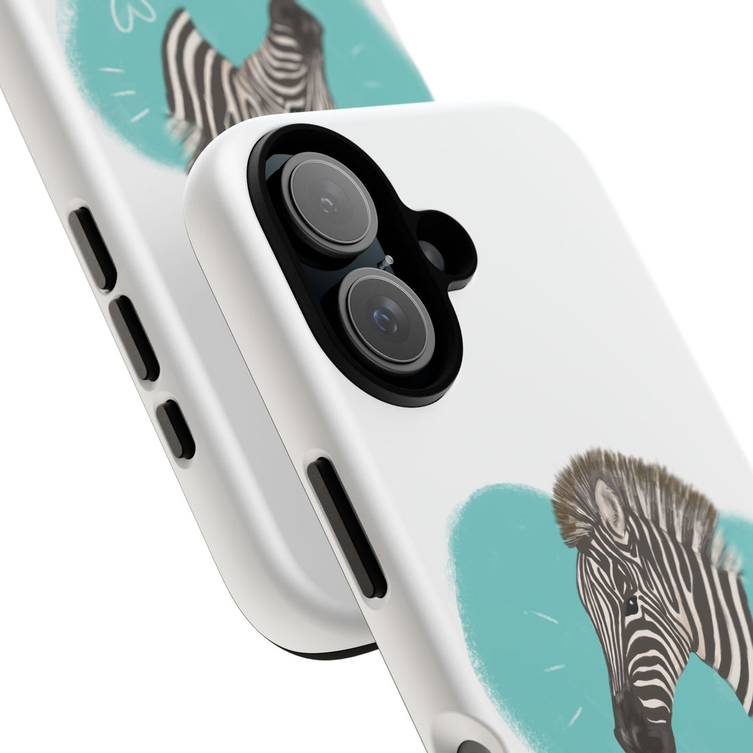 A zebra adorned with the word "Marty" creatively integrated into its stripes at Ocoee Riverside Farm Phone Case