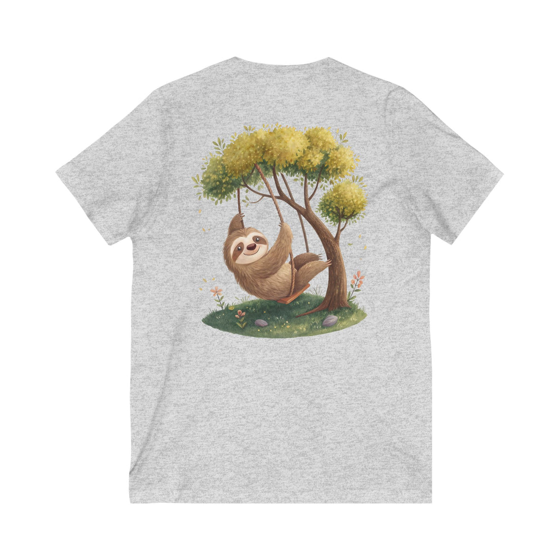Sloth V-Neck Tee - Relaxed Style for Nature Lovers