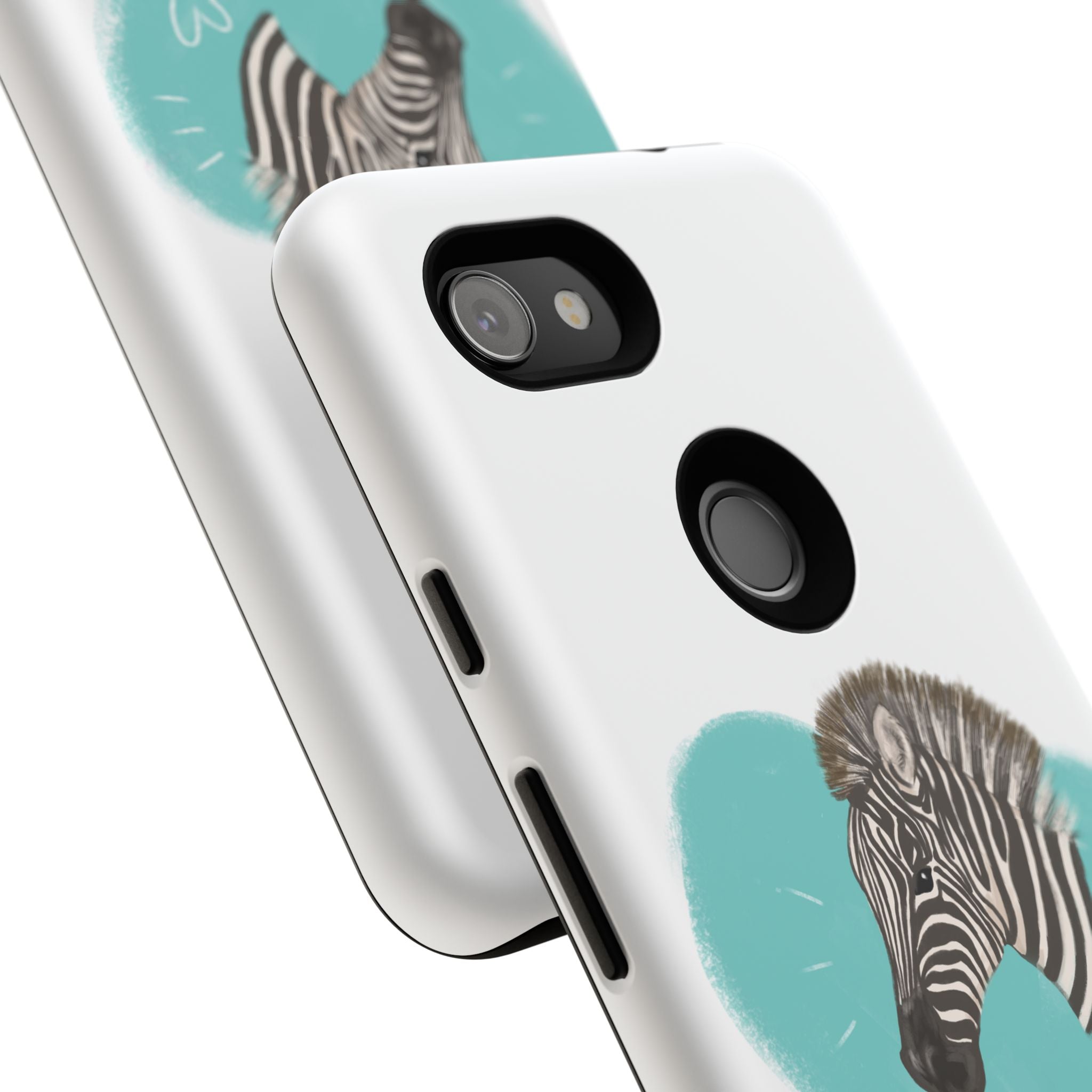 A zebra adorned with the word "Marty" creatively integrated into its stripes at Ocoee Riverside Farm Phone Case