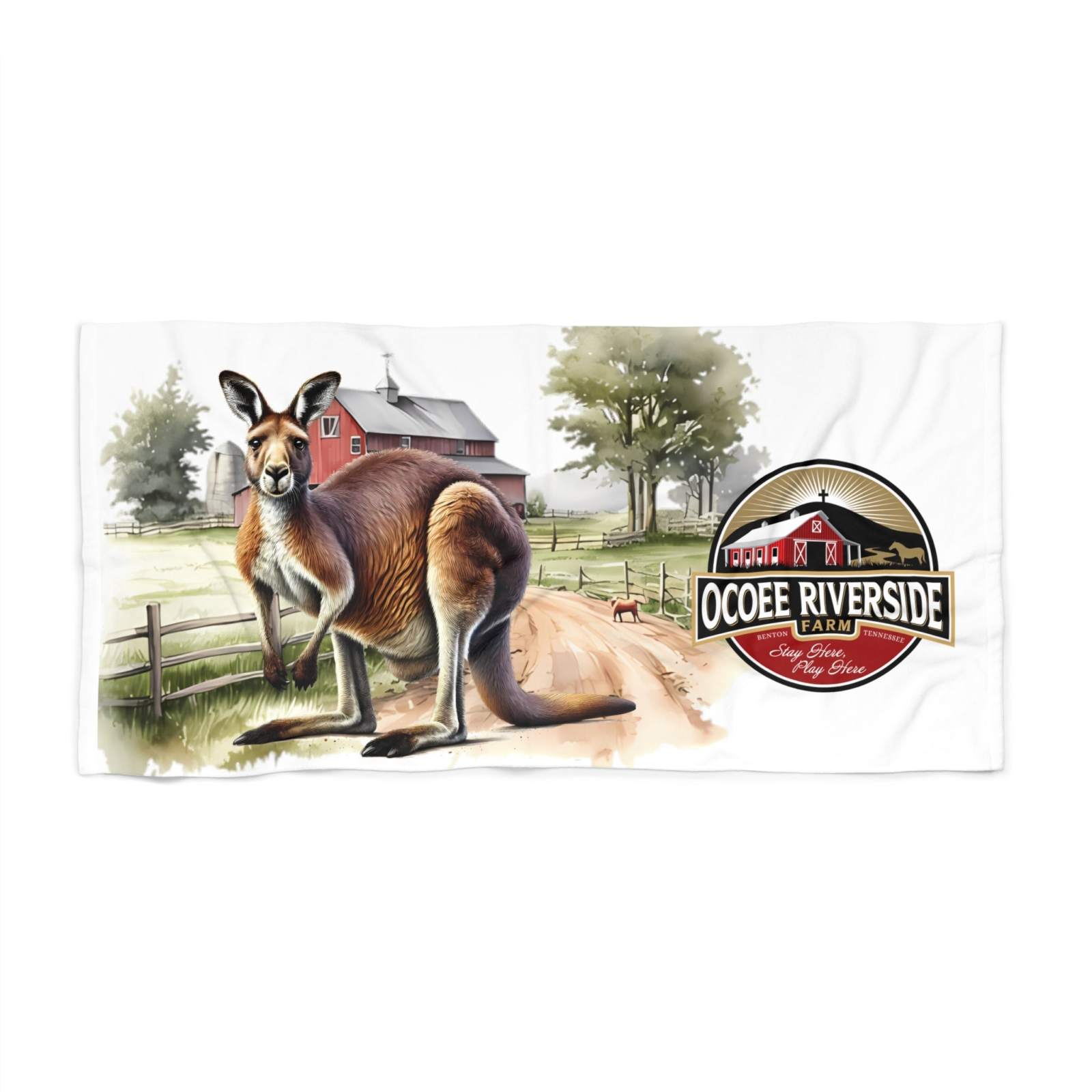 Ocoee Riverside Farm Kangaroo Beach Towel