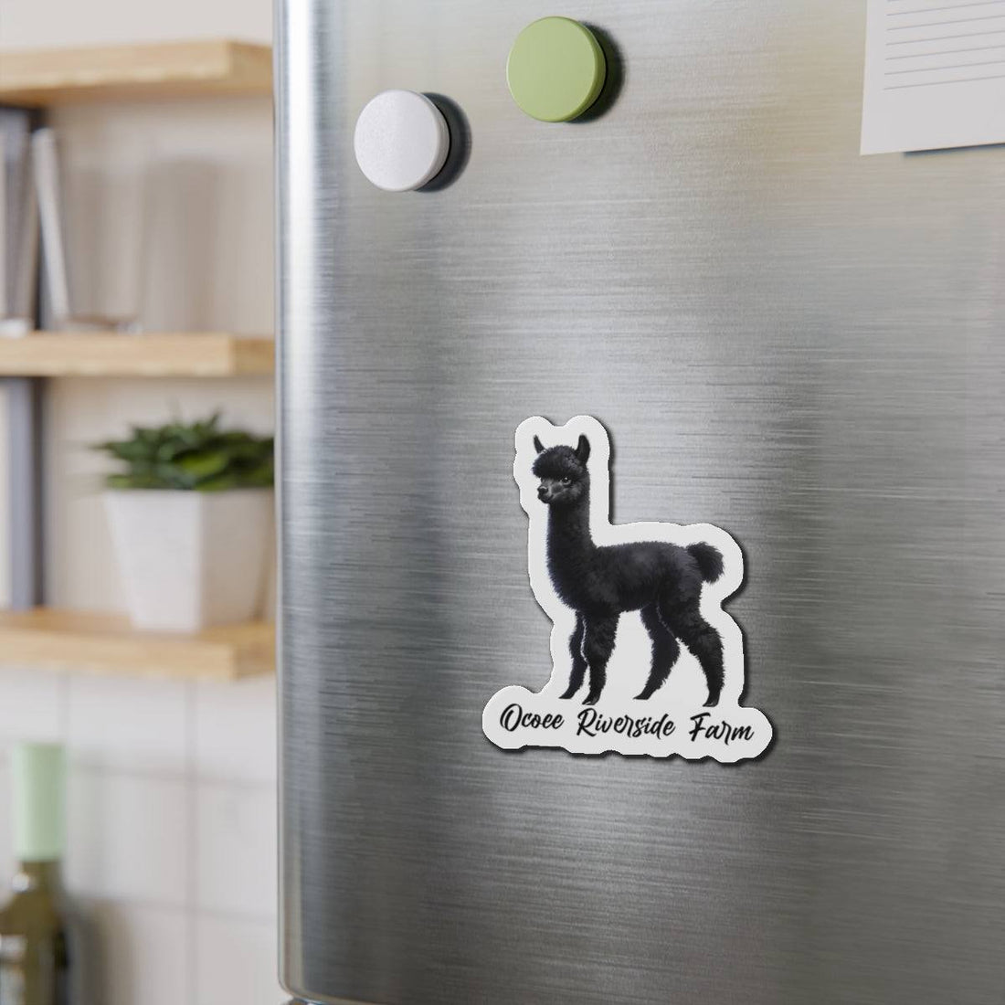 Black Alpaca Die-Cut Magnet 
