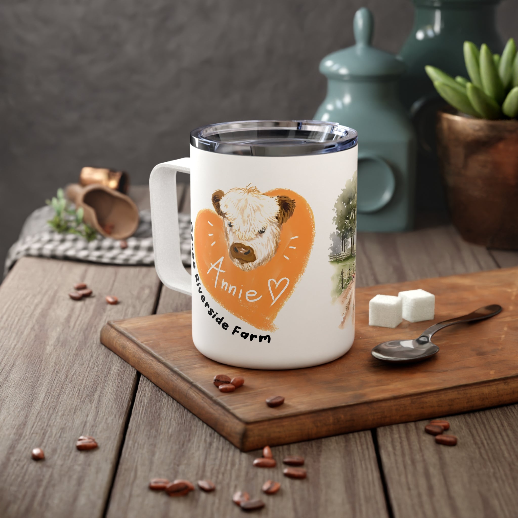 Rustic Insulated Coffee Mug | 10oz Mug with Farmhouse Design for Country Lovers