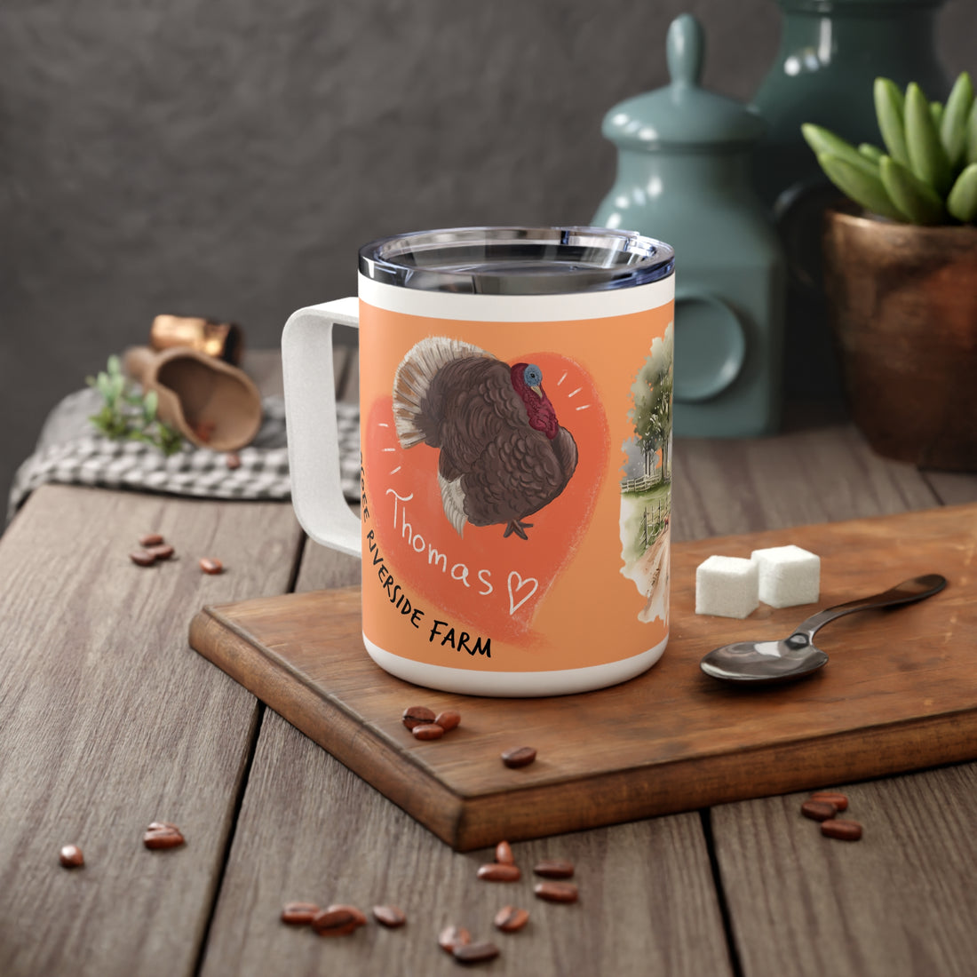 Rustic Insulated Coffee Mug | 10oz Mug with Farmhouse Design for Country Lovers