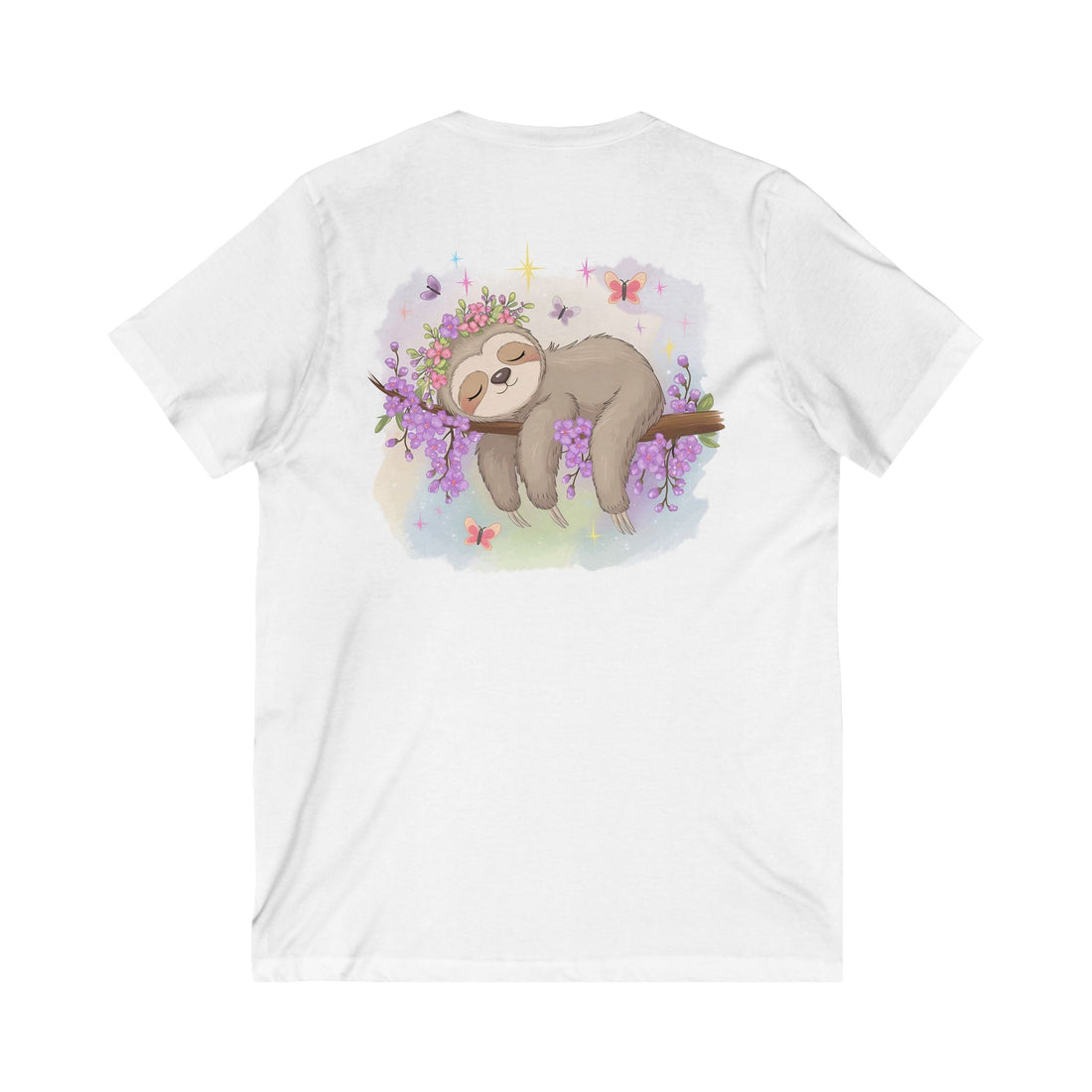 Cute Sloth Relaxation V-Neck T-Shirt