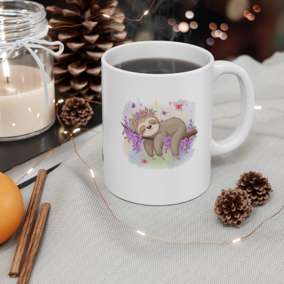 Whimsical Sloth Ceramic Coffee Cups - 11oz & 15oz | Perfect for Nature Lovers & Gift Giving