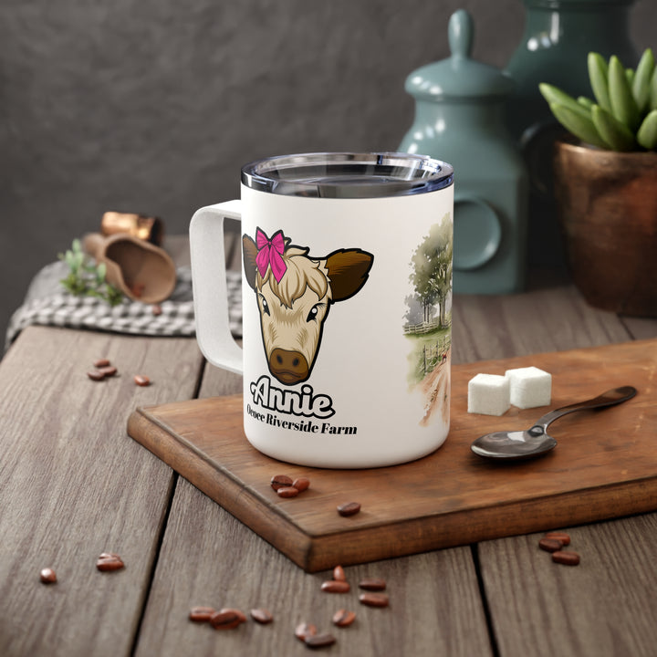 Rustic Farmhouse Insulated Coffee Mug - 10oz with Whimsical Artwork