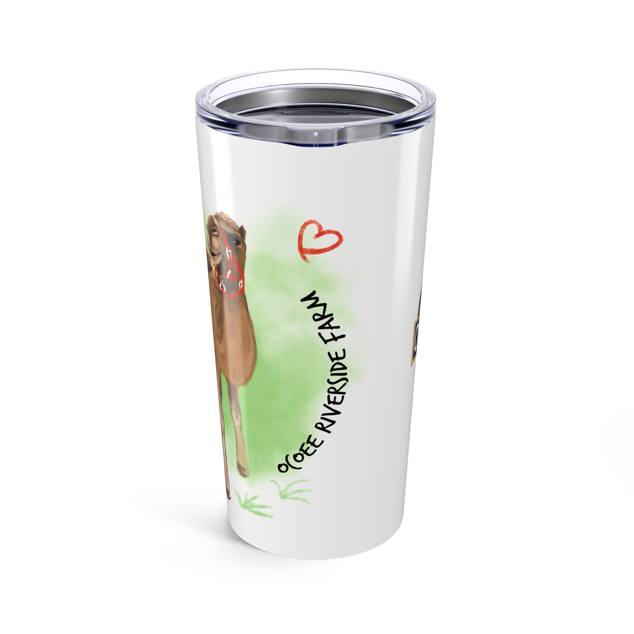 Custom 20oz Tumbler - Riverside Farm Camel Design