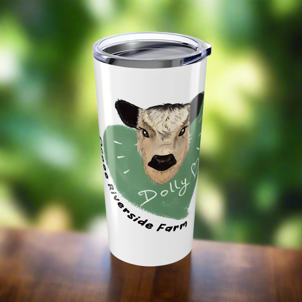Custom 20oz Tumbler - Riverside Farm Cute Cow Design