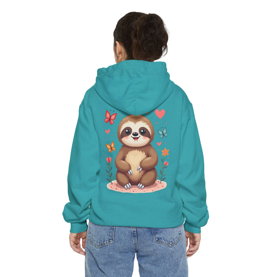 Cute Sloth Unisex Garment-Dyed Hoodie for Nature Lovers