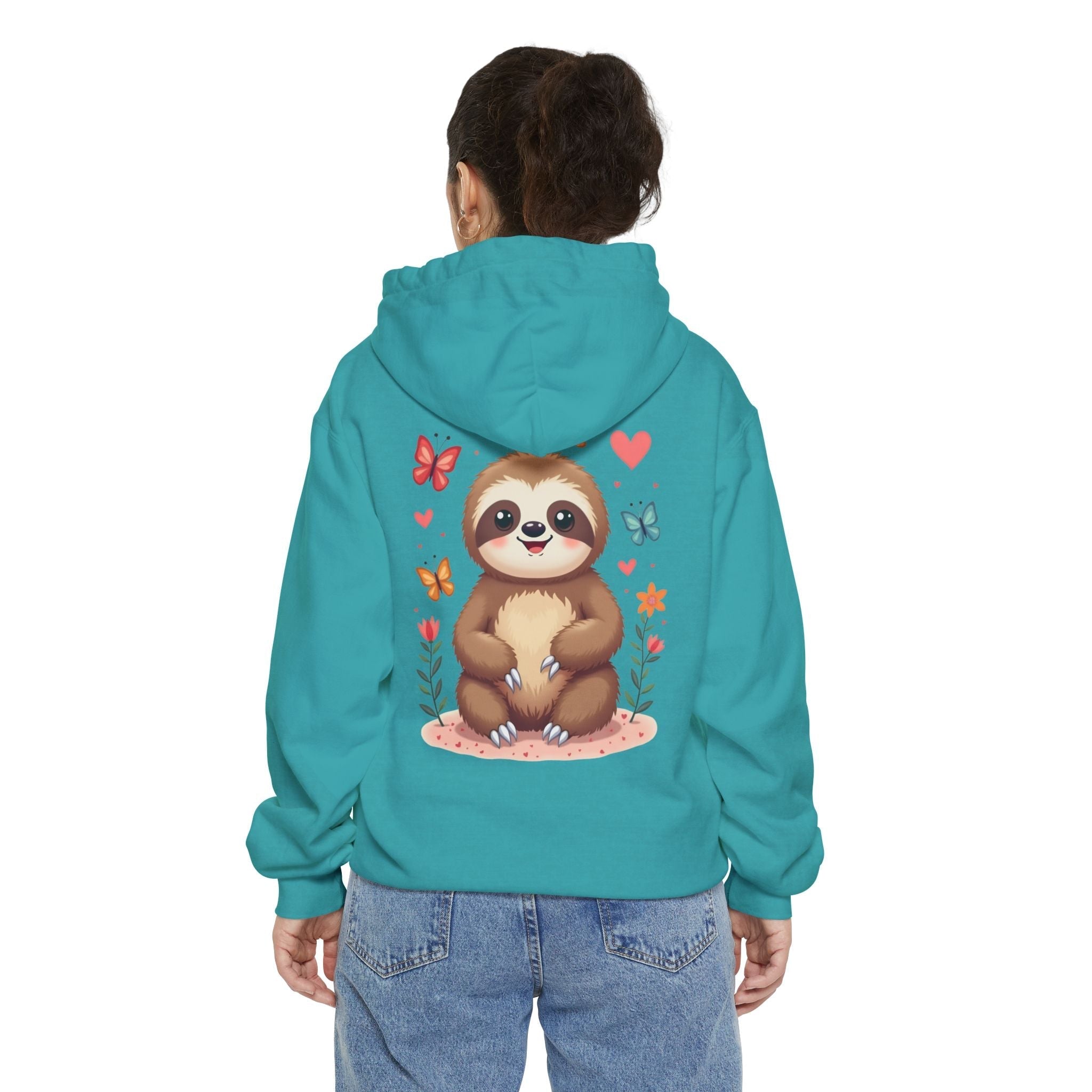 Cute Sloth Garment-Dyed Hoodie