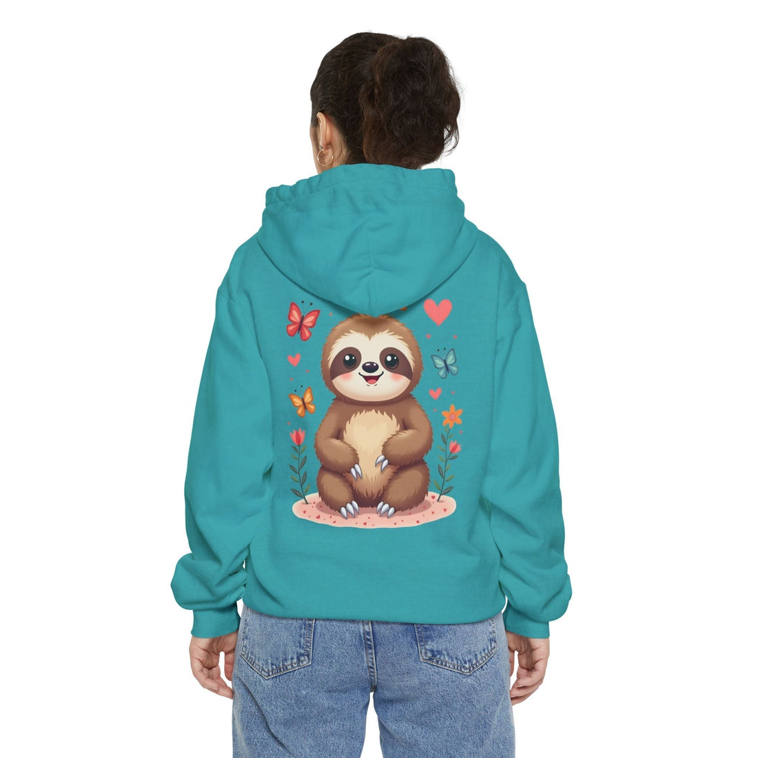 Cute Sloth Garment-Dyed Hoodie