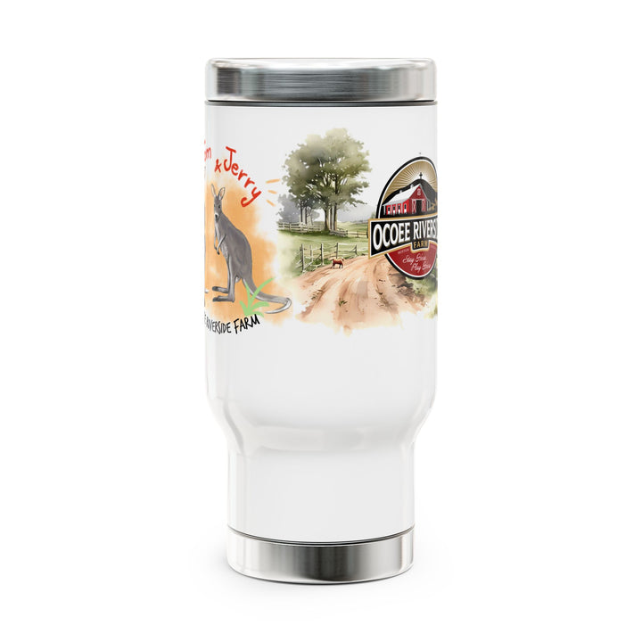 Personalized Stainless Steel Travel Mug - Farm Animal Design, 14oz
