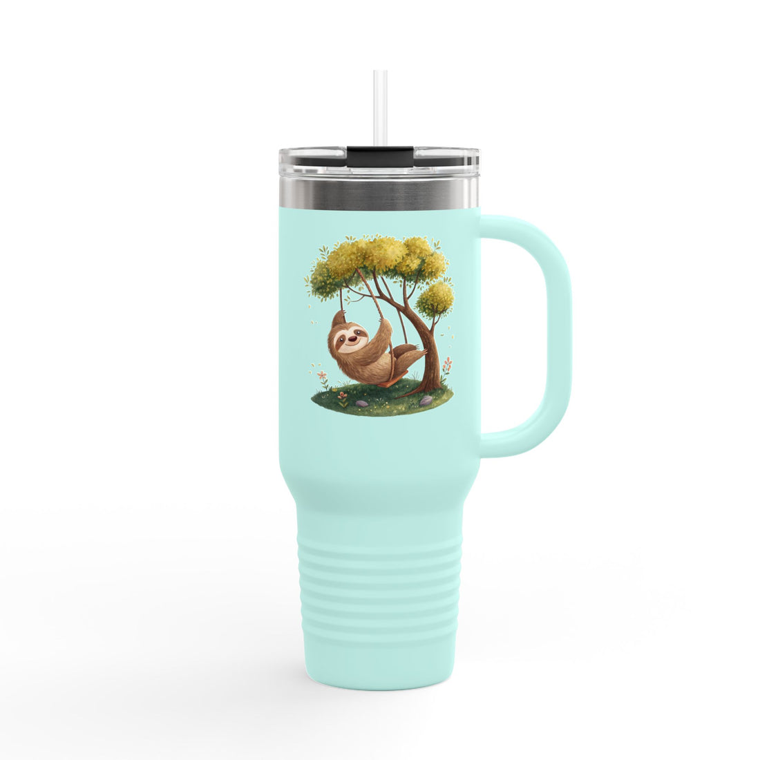 Charming Sloth Insulated Travel Mug - 40oz Fun Drinkware for Outdoor Adventures