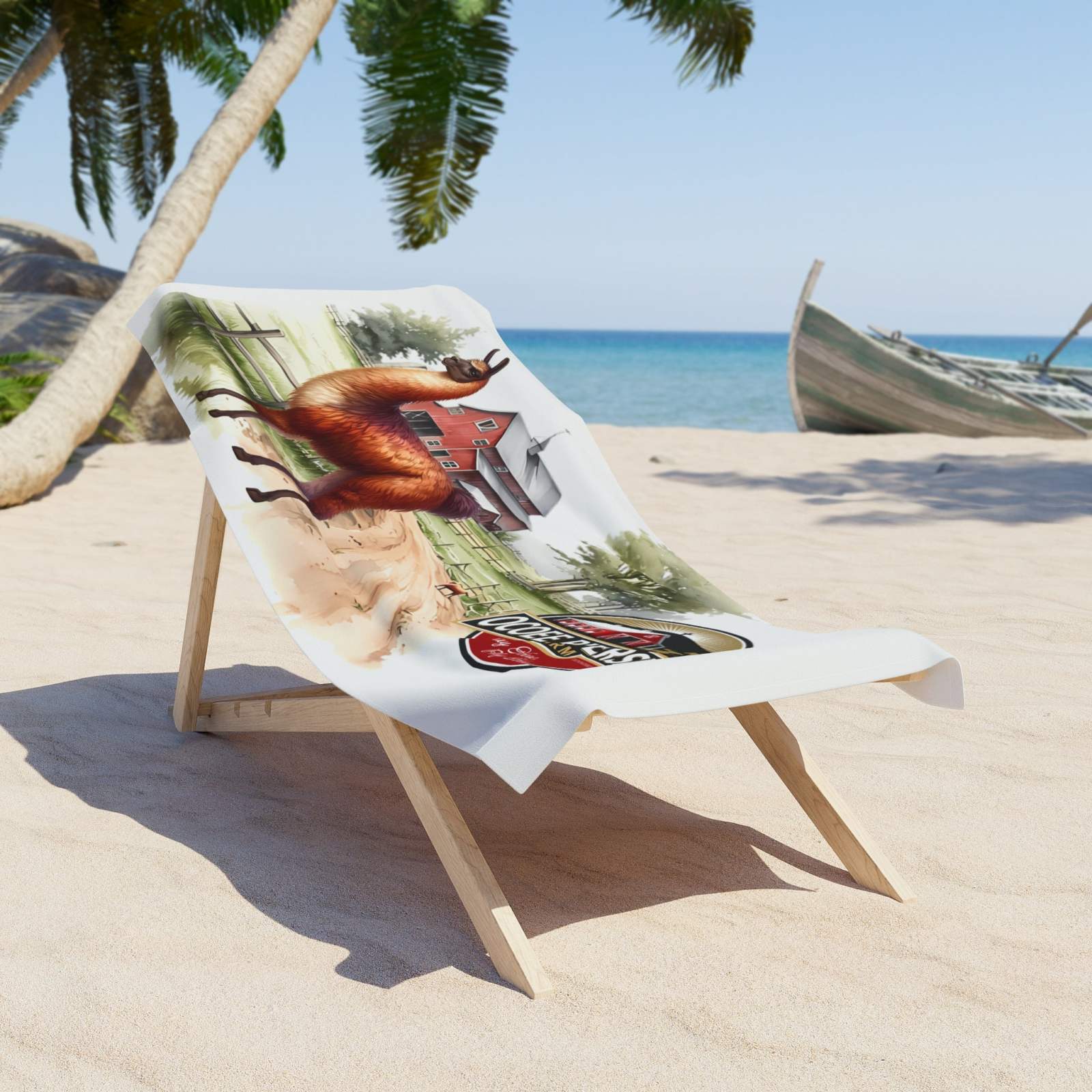 Ocoee Riverside Farm Llama Beach Towel