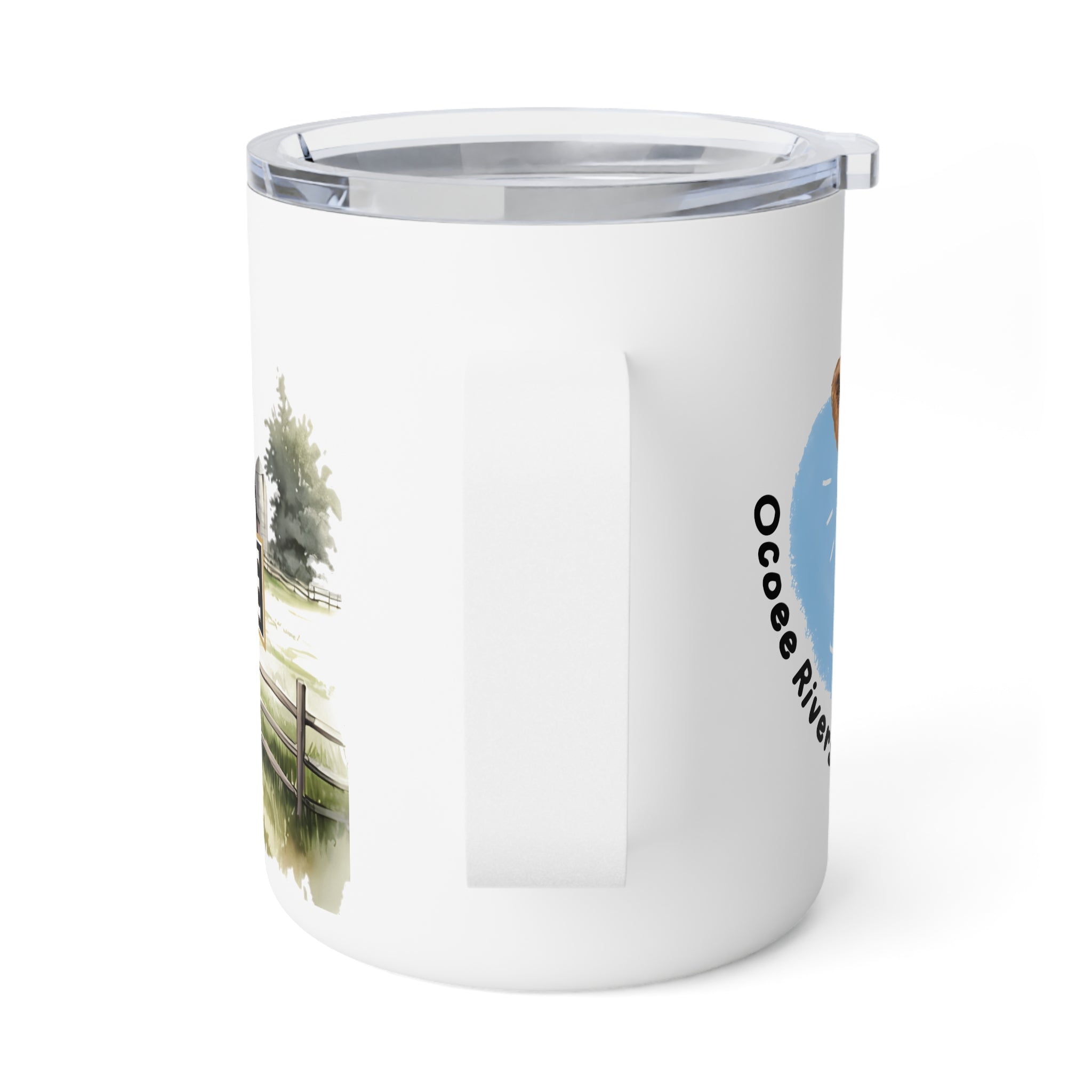 Rustic Farmhouse Insulated Coffee Mug - 10oz with Whimsical Artwork