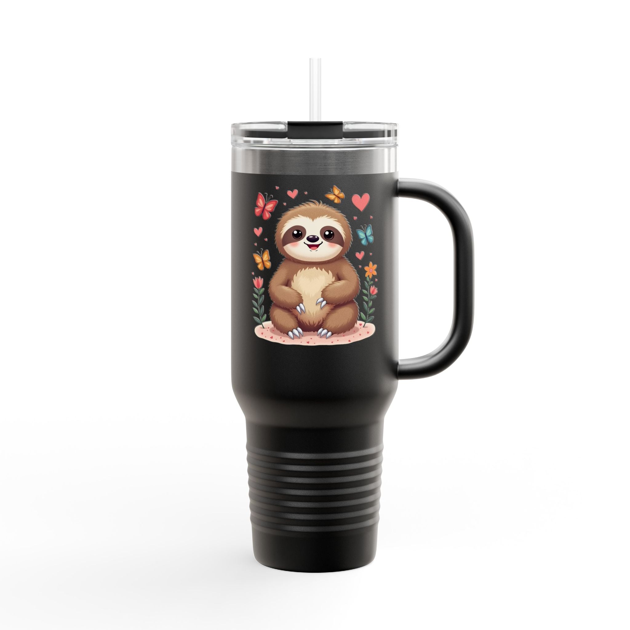 Cute Sloth Insulated Travel Mug - 40oz with Straw | Perfect Gift for Nature Lovers & Adventurers