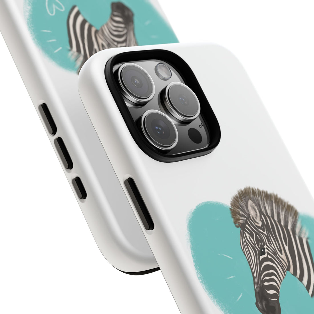 A zebra adorned with the word "Marty" creatively integrated into its stripes at Ocoee Riverside Farm Phone Case