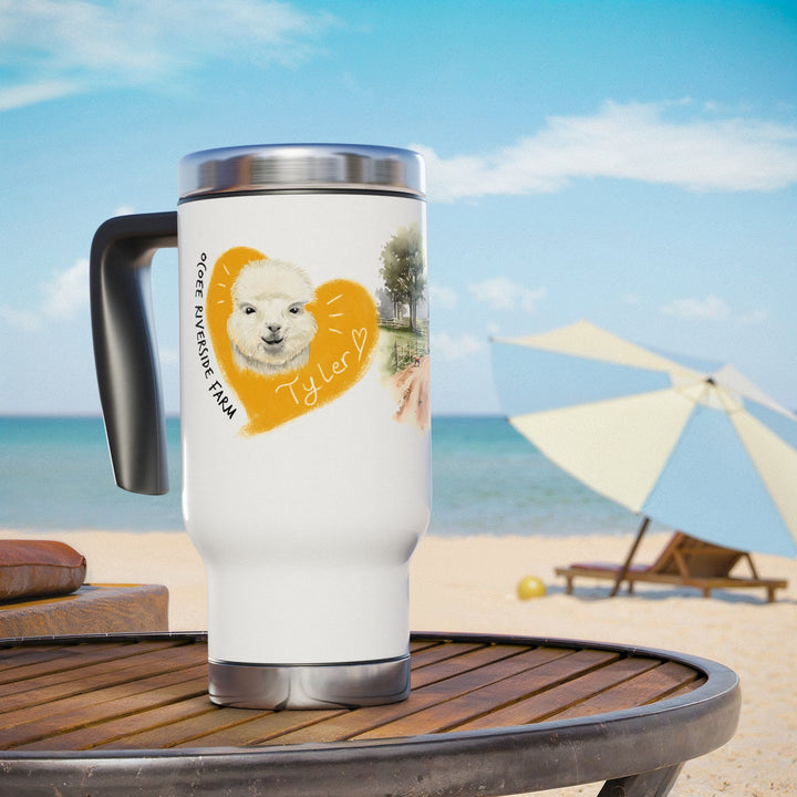Personalized Stainless Steel Travel Mug - Farm Animal Design, 14oz
