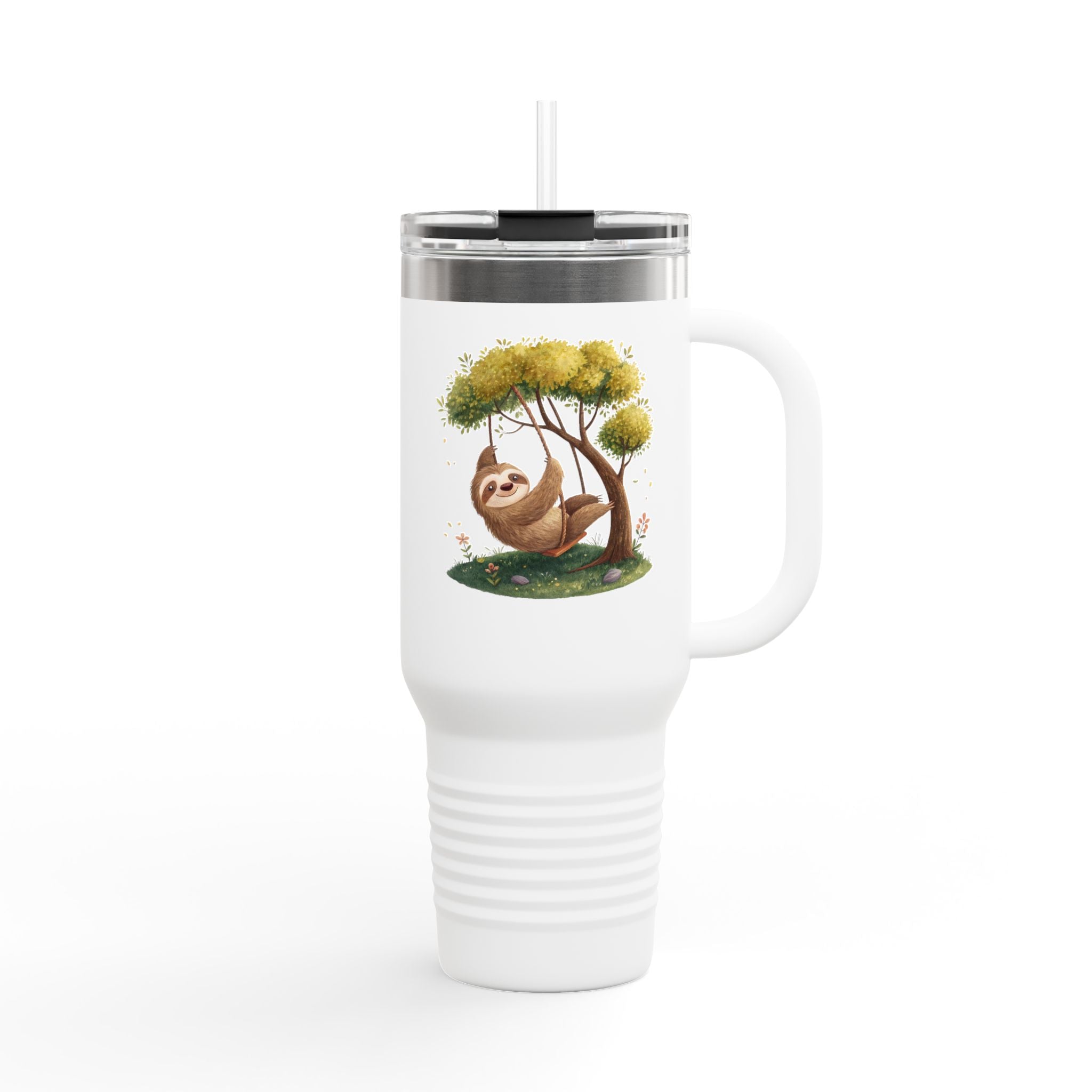 Charming Sloth Insulated Travel Mug - 40oz Fun Drinkware for Outdoor Adventures
