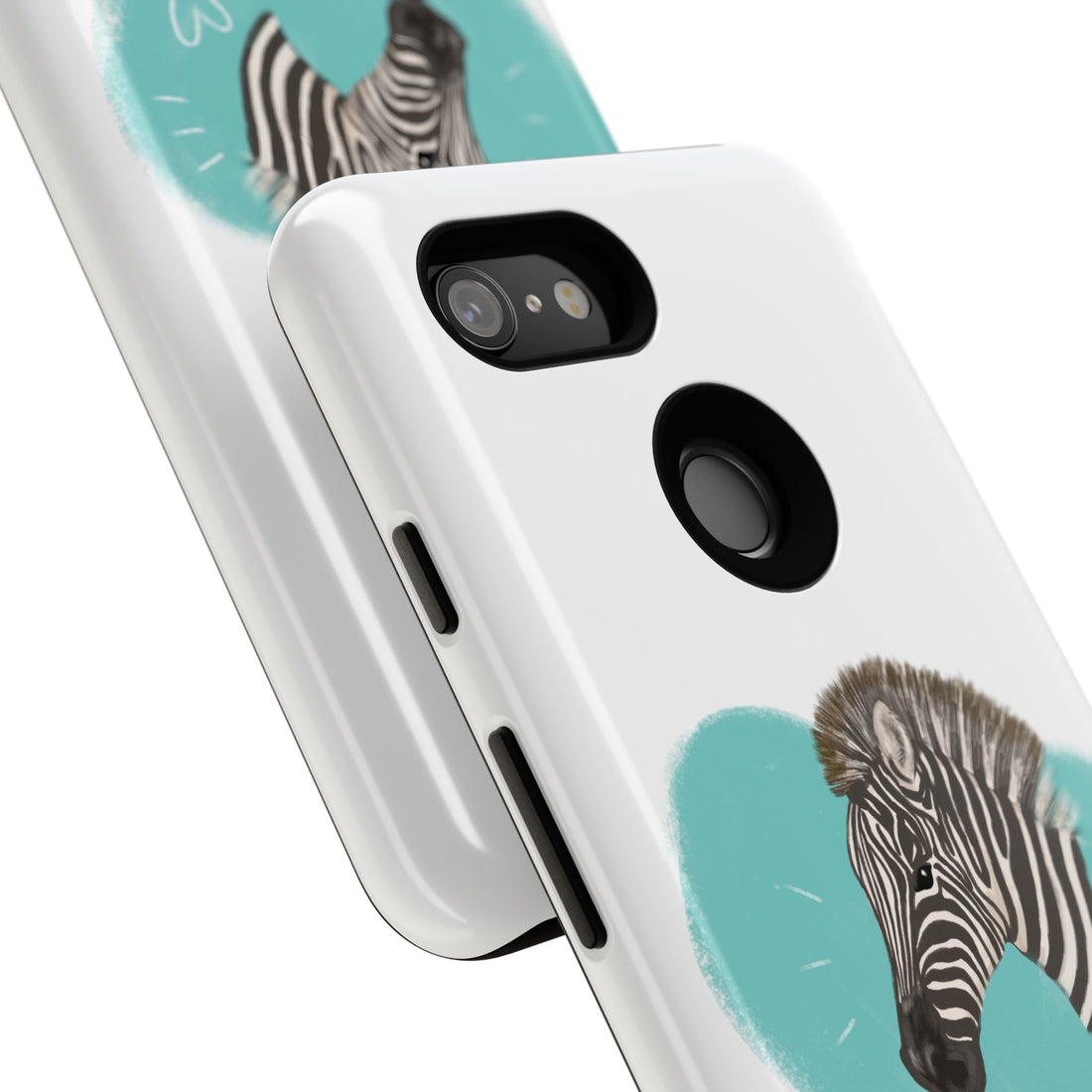 A zebra adorned with the word "Marty" creatively integrated into its stripes at Ocoee Riverside Farm Phone Case
