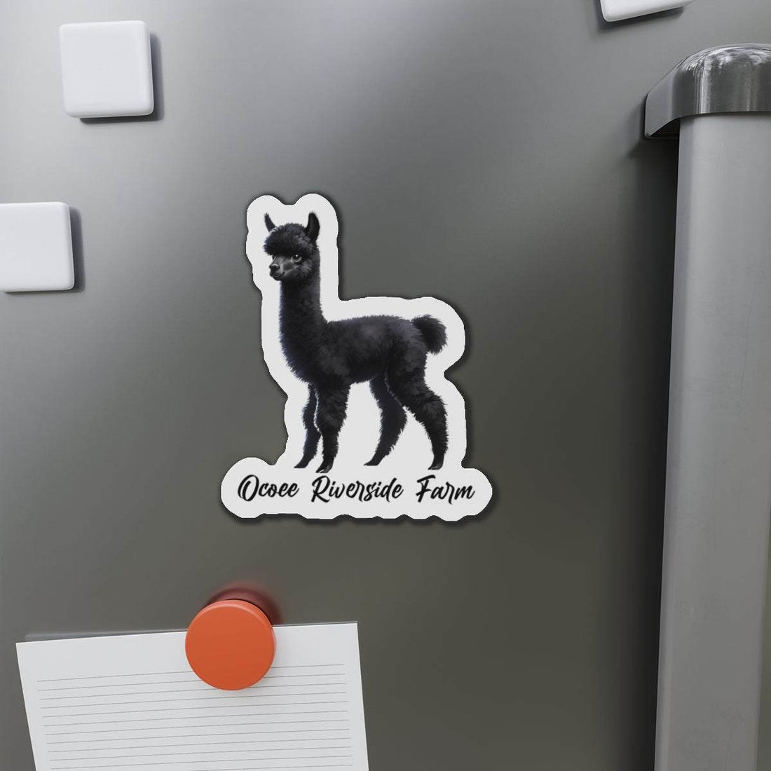 Black Alpaca Die-Cut Magnet 