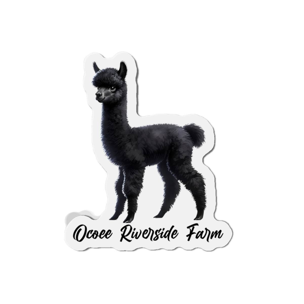 Black Alpaca Die-Cut Magnet 