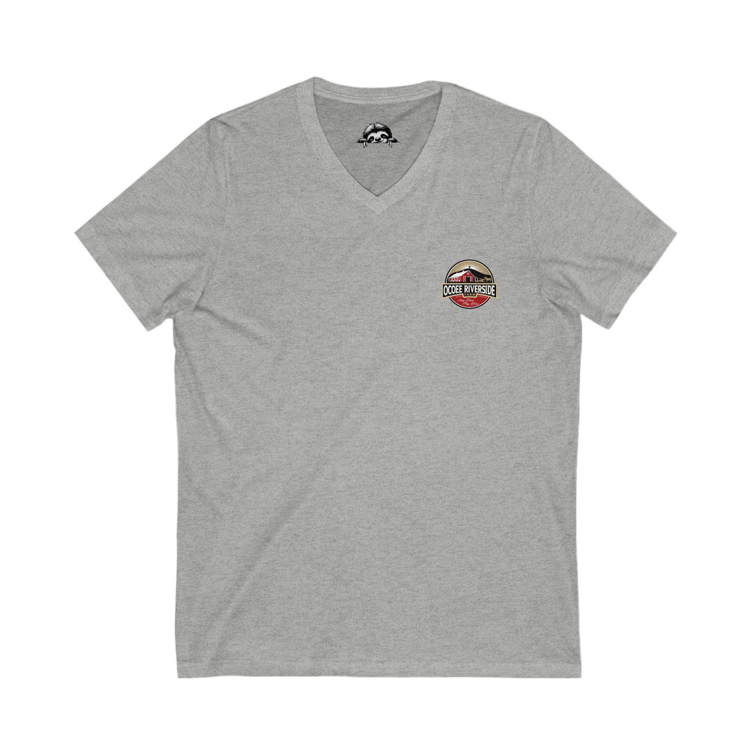 Cute Sloth and Butterfly Unisex V-Neck Tee - Perfect Gift for Nature Lovers